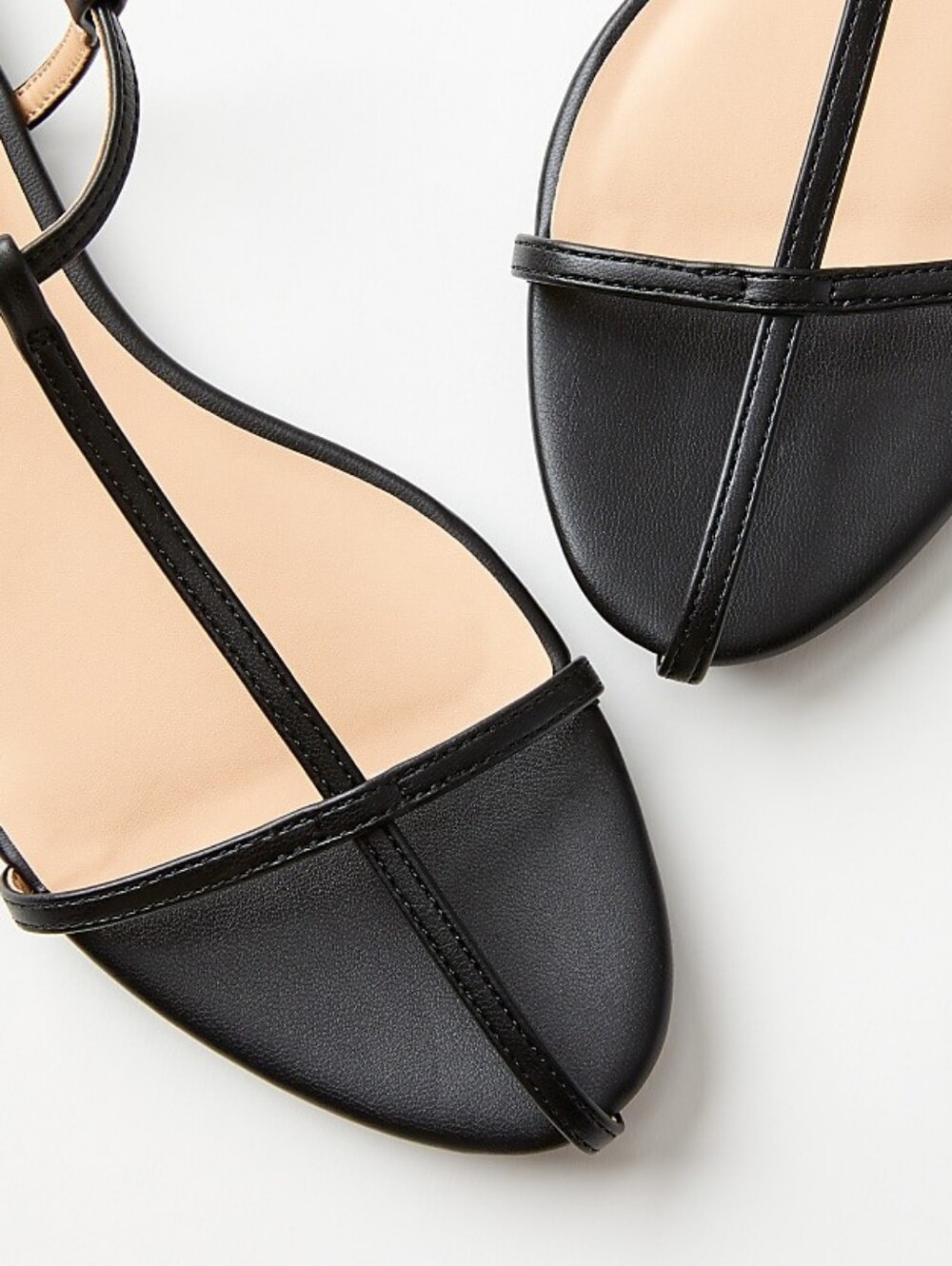 LOFT Black Skinny T-Strap Sandals (size 7, like new) - Picture 4 of 6